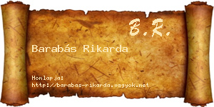 Barabás Rikarda névjegykártya